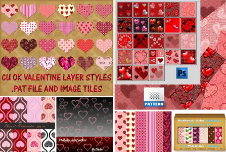 Valentine Hearts - Photoshop Patterns Pack