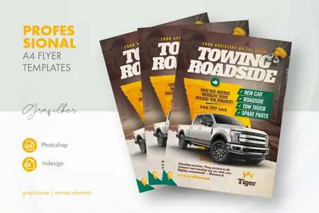Towing Service Flyer Templates QD6DFMJ