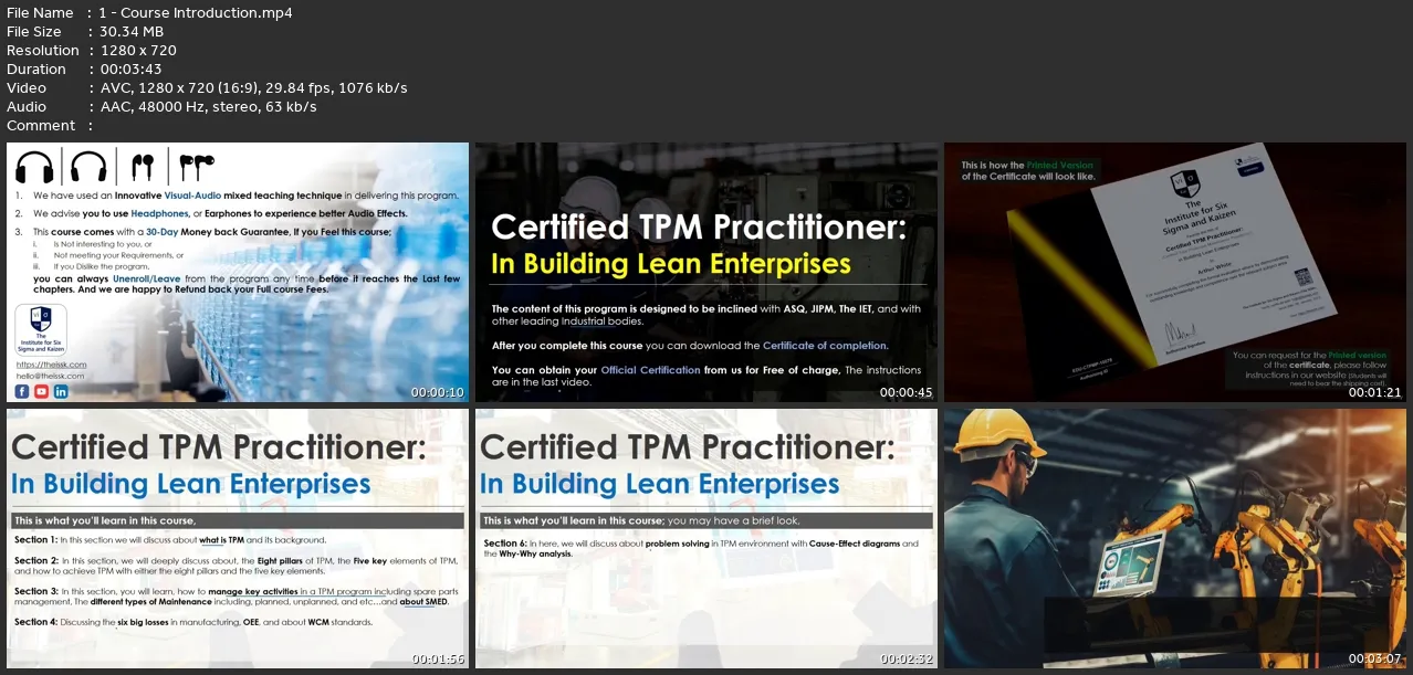 Certified Tpm Practitioner: In Building Lean Enterprises