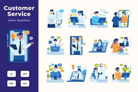 EE - Customer Service Illustration Collection XREP6ER