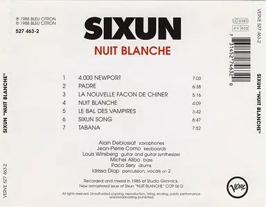 Sixun - Nuit Blanche (1985) {Bleu Citron}