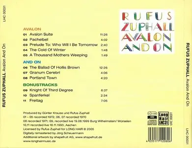 Rufus Zuphall - Avalon And On (1972) [Remastered 2005]