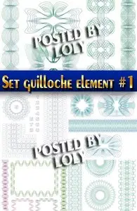 Set guilloche element #1 - Stock Vector