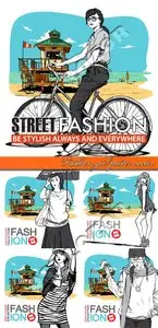 Fashion girl poster vector