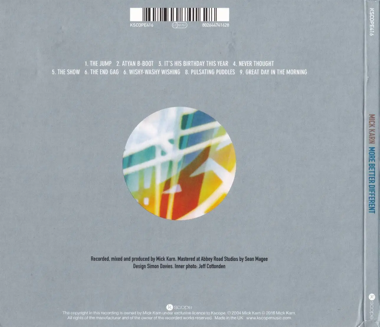 Mick Karn - More Better Different (2002) {2016 Kscope label digipak CD ...