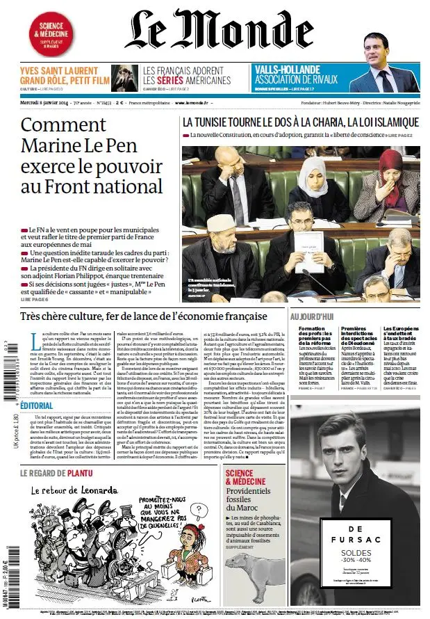 Le Monde & Suppléments du Mercredi 8 Janvier 2014
