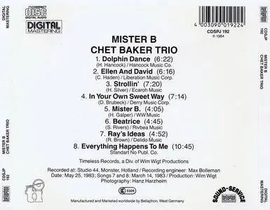 Chet Baker Trio - Mr. B (1983)