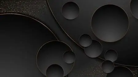 Black Circles With Gold Accents 1428673