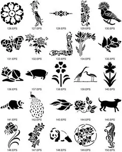 Dover ClipArt - Nature Stencil Designs 