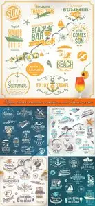 Logo travel summer vacation and beach vector