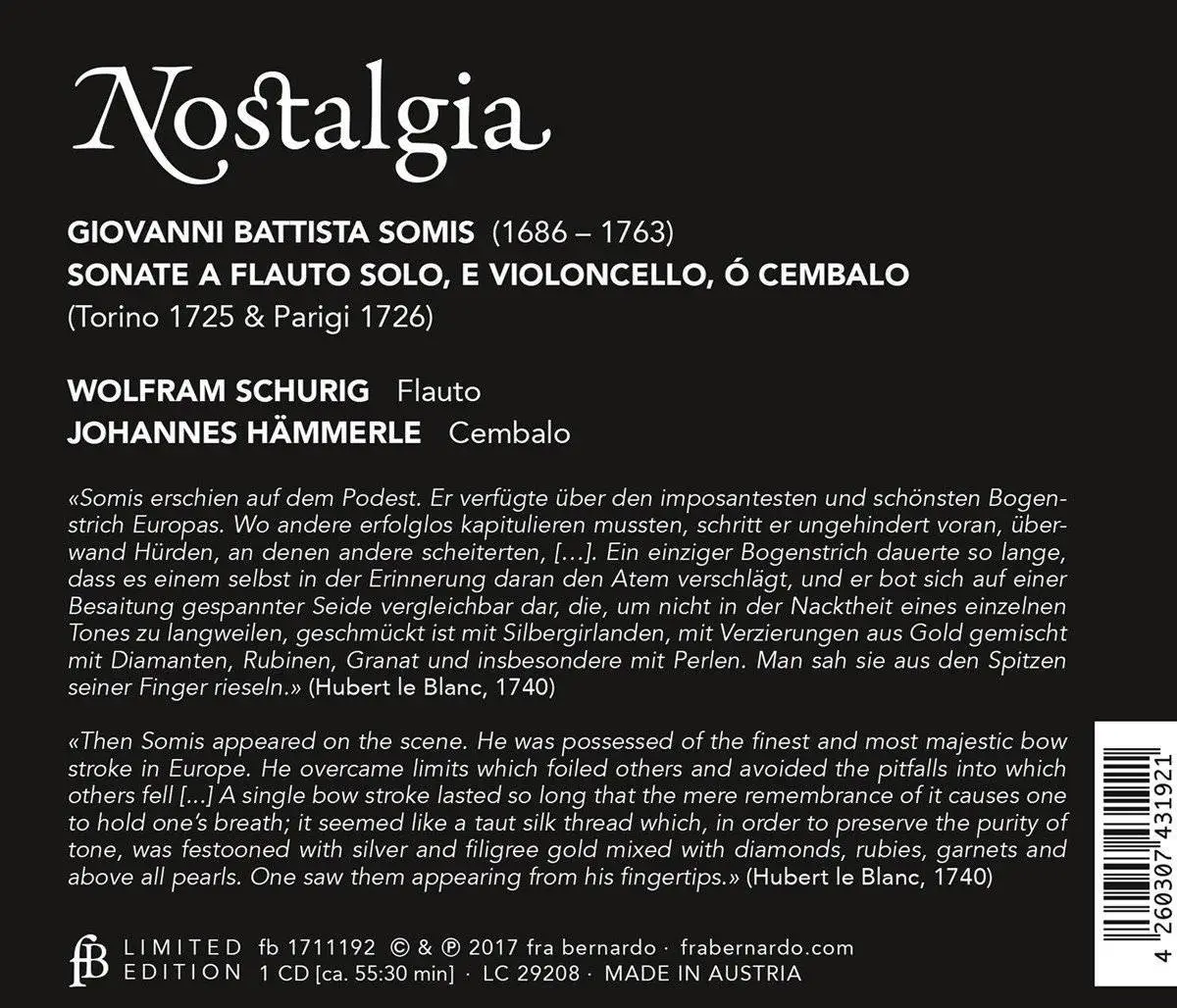 Wolfram Schurig & Johannes Hammerle - Nostalgia (2017)