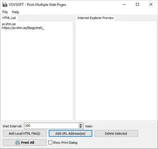 VovSoft Print Multiple Web Pages 1.8