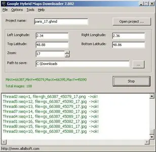 Allallsoft Google Hybrid Maps Downloader 8.04