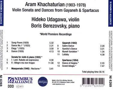 Hideko Udagawa, Boris Berezovsky - Aram Khachaturian: Violin Sonata & Dances from Gayaneh & Spartacus (2014)