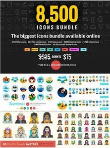 CreativeMarket - 8500 Icons Bundle Full Shop