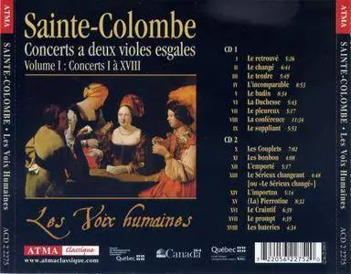 Les Voix Humaines - Sainte-Colombe: Concerts a deux violes esgales, Volume 1 (2003)