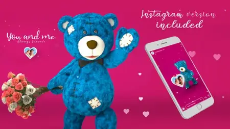 Videohive - Valentine Bear Heart 2 - 43352384