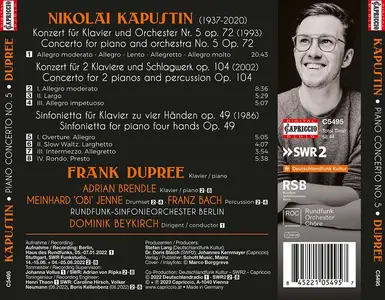 Frank Dupree, Dominik Beykirch, Rundfunk-Sinfonie Orchester Berlin - Nikolai Kapustin: Piano Concerto No.5 (2023)