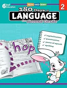 180 Days: Reading, Vocabulary/Language for 2nd Grade Practice Workbook for Classroom and Home, Cool and Fun Practice Cre