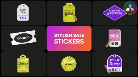Stylish Sale Stickers | DaVinci Resolve 58160216