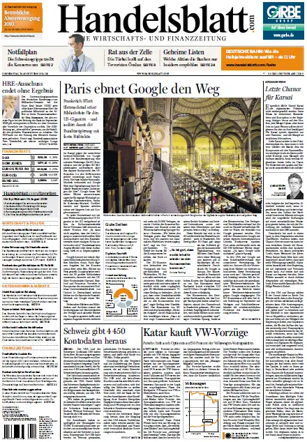 Handelsblatt vom 20.08.2009