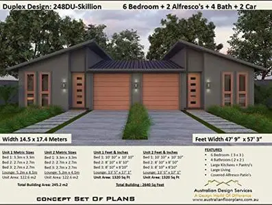 Skillion Roof duplex plans - Exclusive House Plans