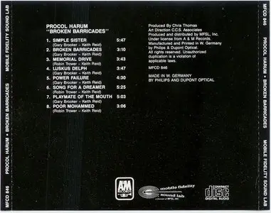 Procol Harum - Broken Barricades (1971) [MFSL, MFCD 846]
