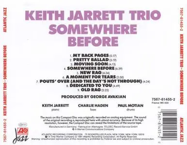 Keith Jarrett - Somewhere Before (1968) {Atlantic}