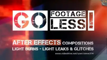 Videohive Go Footageless! - Light Burns & Glitch AE comps 8390543