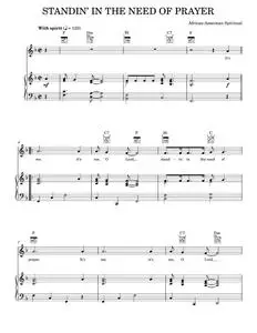 Standin’ in the need of prayer - African-American spiritual. (Piano-Vocal-Guitar)