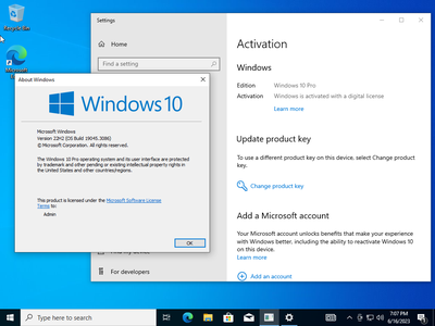 Windows 10 Pro 22H2 build 19045.3086 (x64) Preactivated Multilingual June 2023