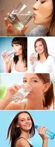 Stock Photo - Girl drinking water