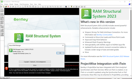 RAM Structural System 2023 Minor Update 1 (23.00.01.275)