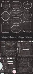 Vintage Borders & Design Elements Vector