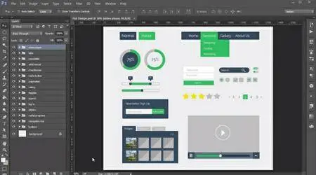 Design Simple Flat GUI kit in Photoshop