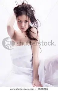Vector Woman Wrapped in White Material
