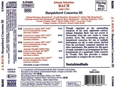 Helmut Müller-Brühl, Cologne Chamber Orchestra - Johann Sebastian Bach: Harpsichord Concertos III (1999)