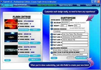 Flash4D Flash Intro Builder