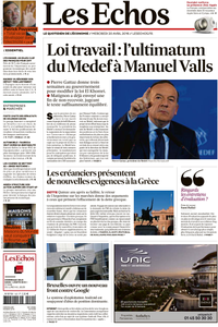 Les Echos du Mercredi 20 Avril 2016