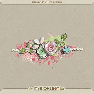 Scrap Kit: For Mommy and  4 Vintage Flower Clusters