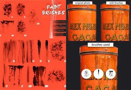 Paint Stroke Handmade Brushes for Photoshop +PNG