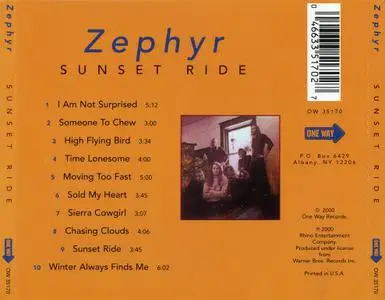 Zephyr - Sunset Ride (1972) {2000, Remastered}