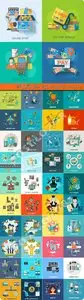 Templates flat design concept icons vector 19