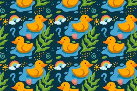 EE - Little Duck Cartoon Seamless Pattern HYRY92Z