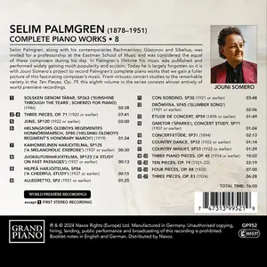 Jouni Somero - Selim Palmgren: Complete Piano Works, Vol. 8 (2024)