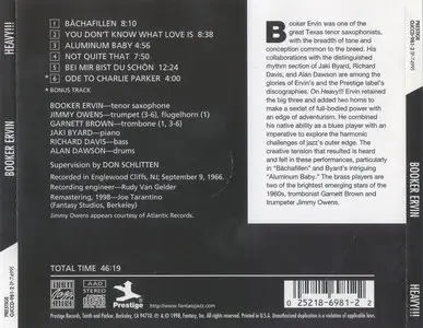 Booker Ervin - Heavy!!! (1966) [Remastered 1998]
