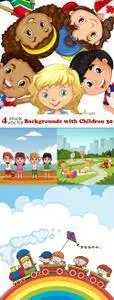 Vectors - Backgrounds with Children 30