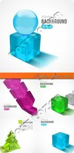 3D glass objects vector