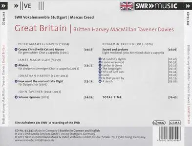 Marcus Creed, SWR Vokalensemble Stuttgart - Great Britain: Britten, Harvey, MacMillan, Tavener, Davies (2015)