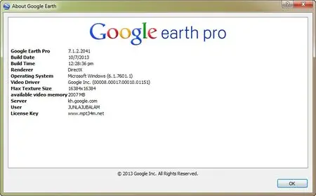 Google Earth Pro 7.1.2.2041